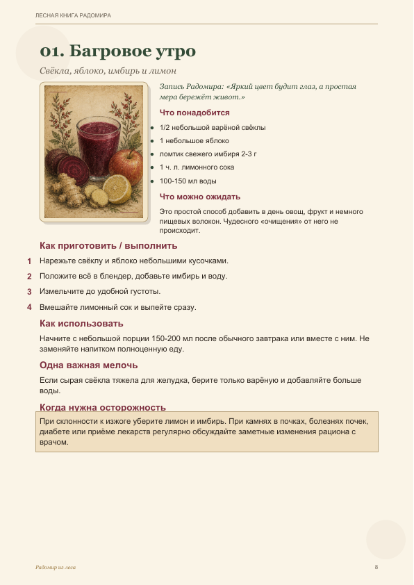 Страница ритуала «Багровое утро»
